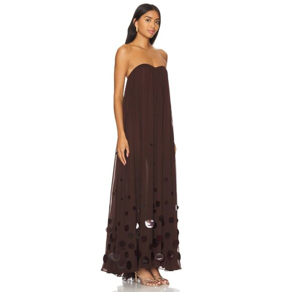 retrofete Helena Strapless Dress Deep Brown Womens Size Small - Picture 7 of 16